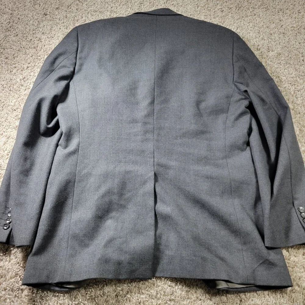 Banana Republic Blazer Mens 42R Gray Wool Lined Sport Coat Italy Flaw*